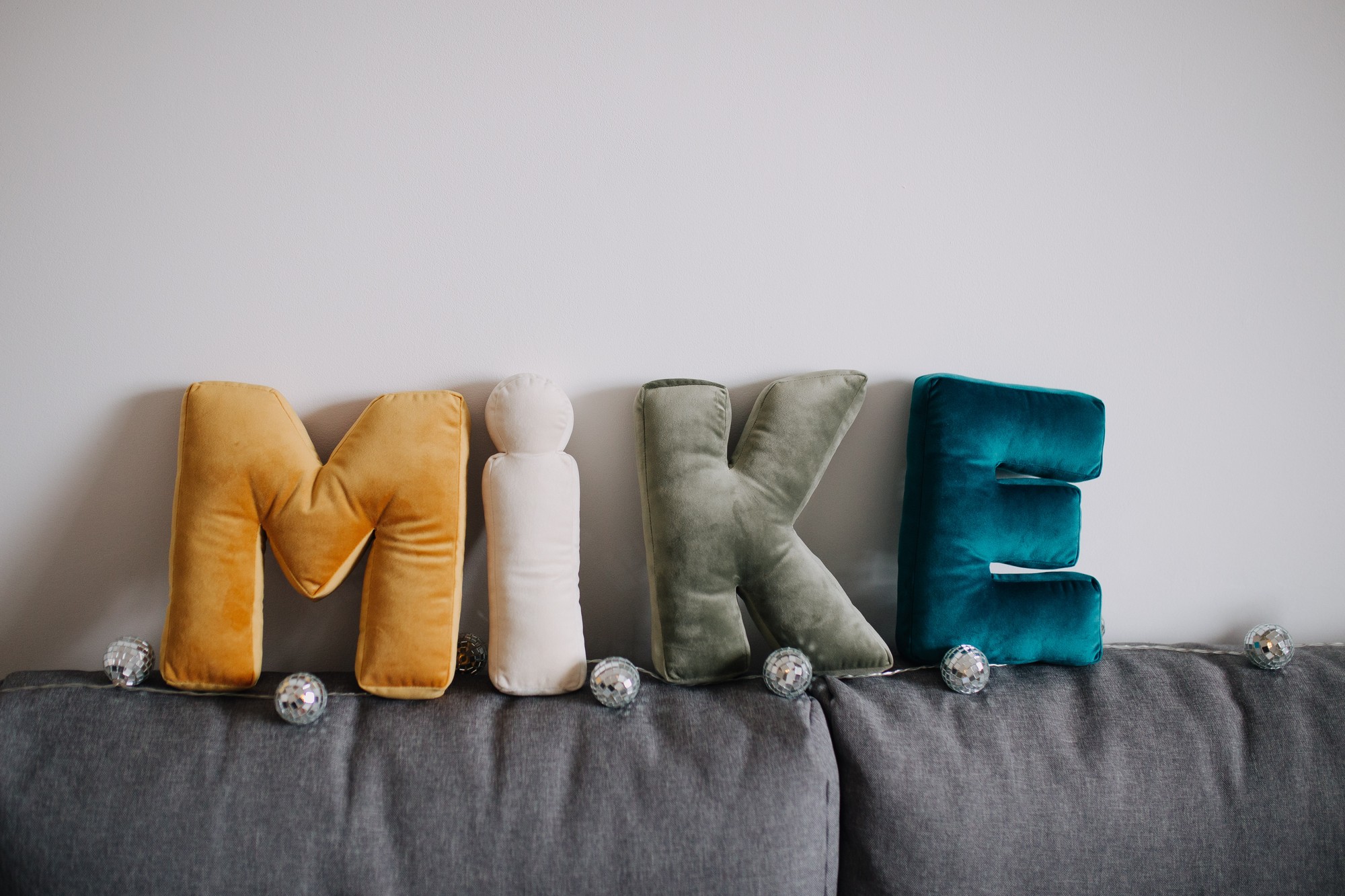 Velvet letter pillow s 34912 from Kika Kids with donate to u24