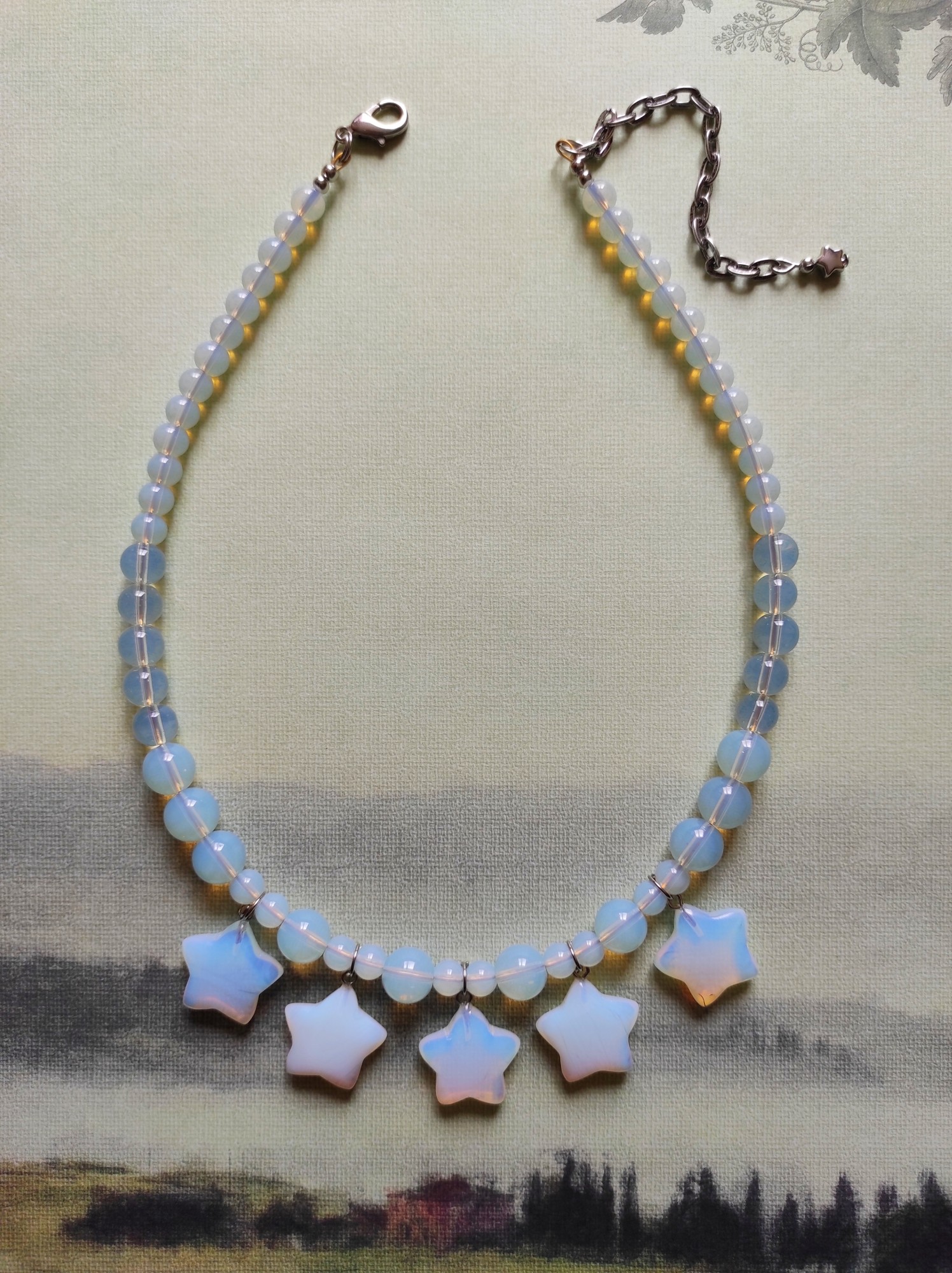 Necklace "Opalite stars" from opalite