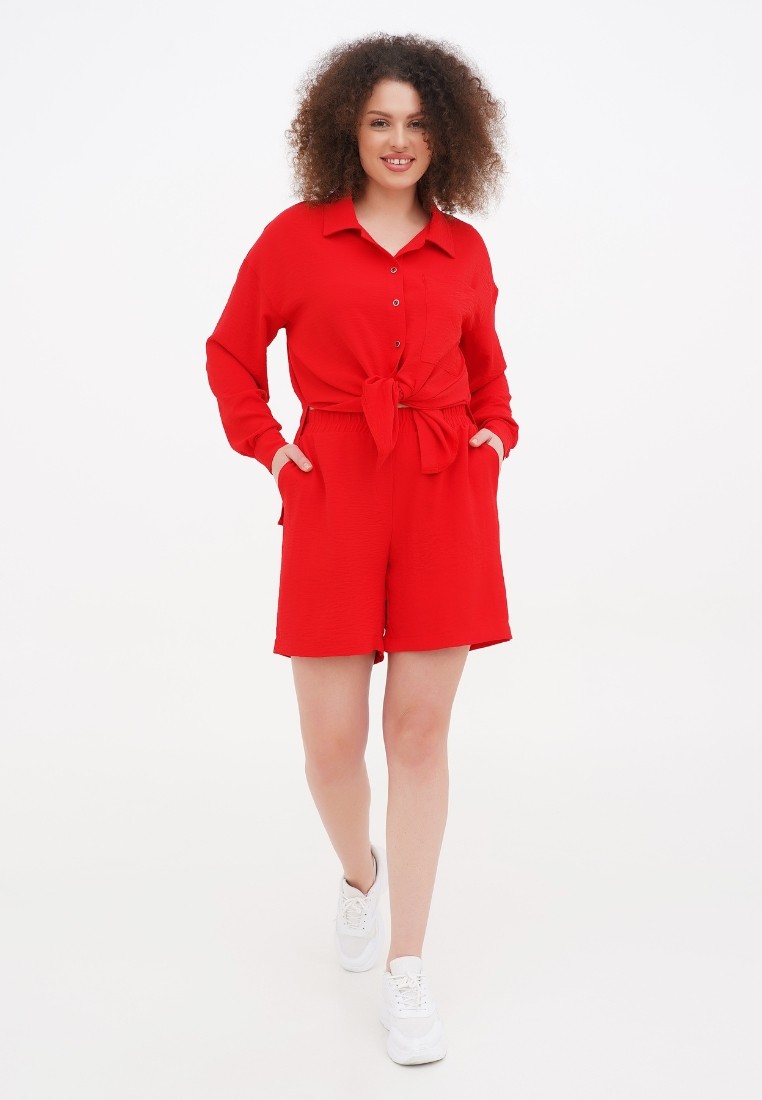 Women's summer suit DASTI red with shorts Evanesco