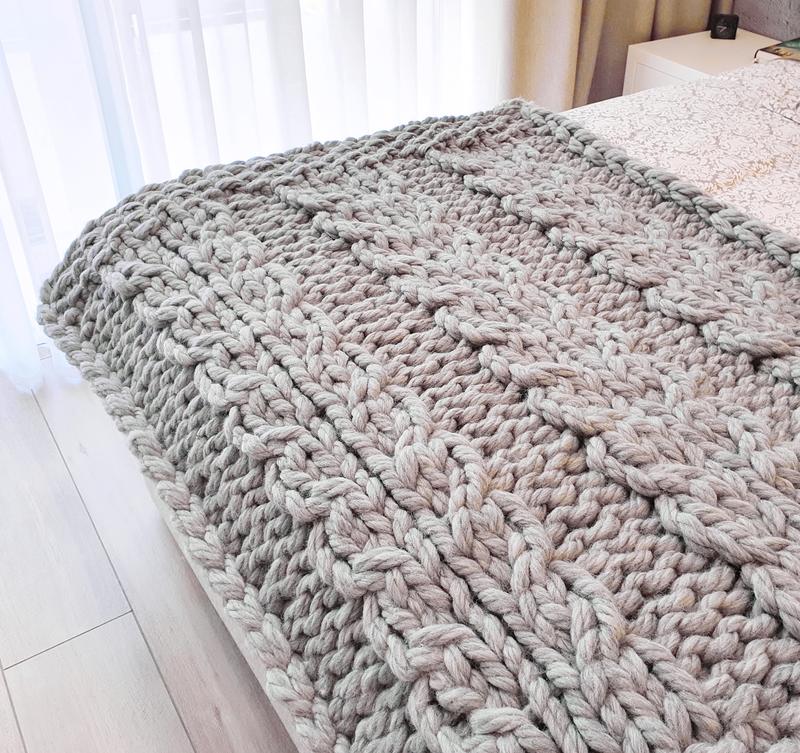 Thick Grey Knitted Throw vlr.eng.br