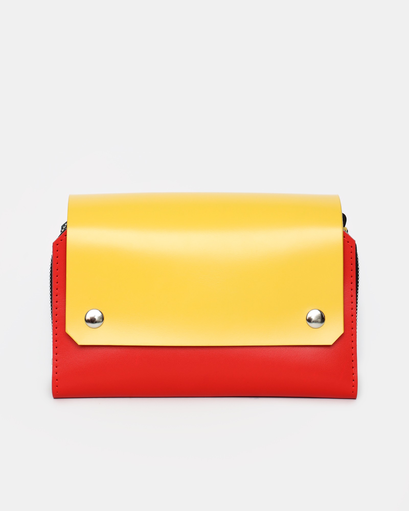 Navi leather bag in yellow, blue and red color