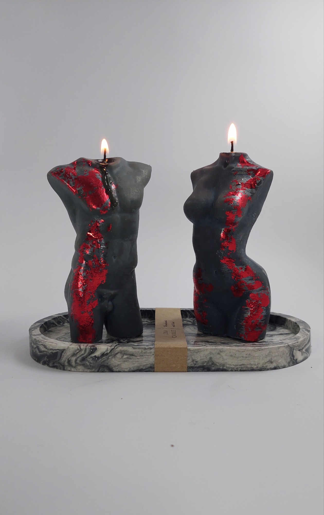 Set aroma candles VIVIAN & FRED + candlestick