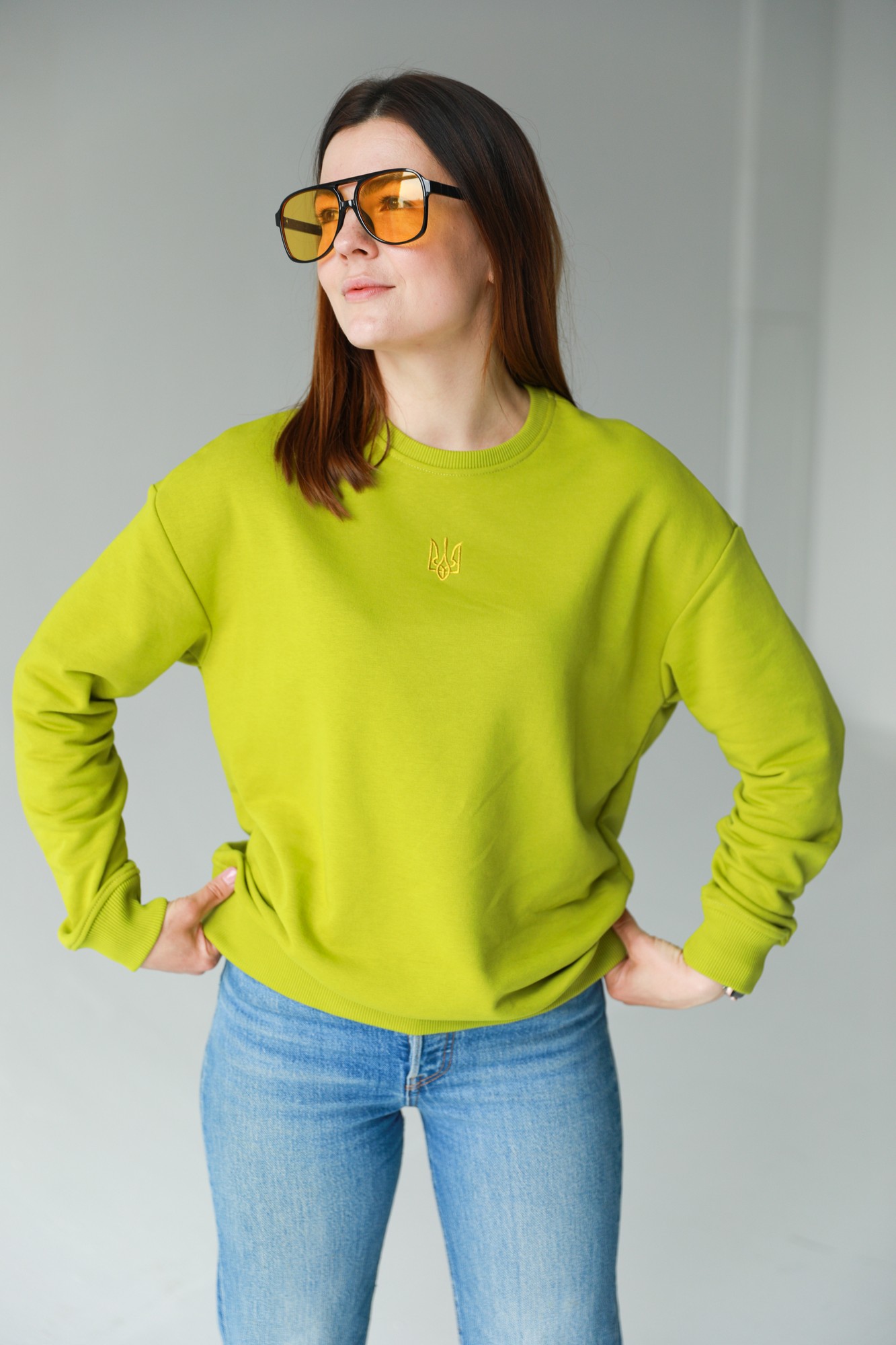 Women's light green sweatshirt "Trident"