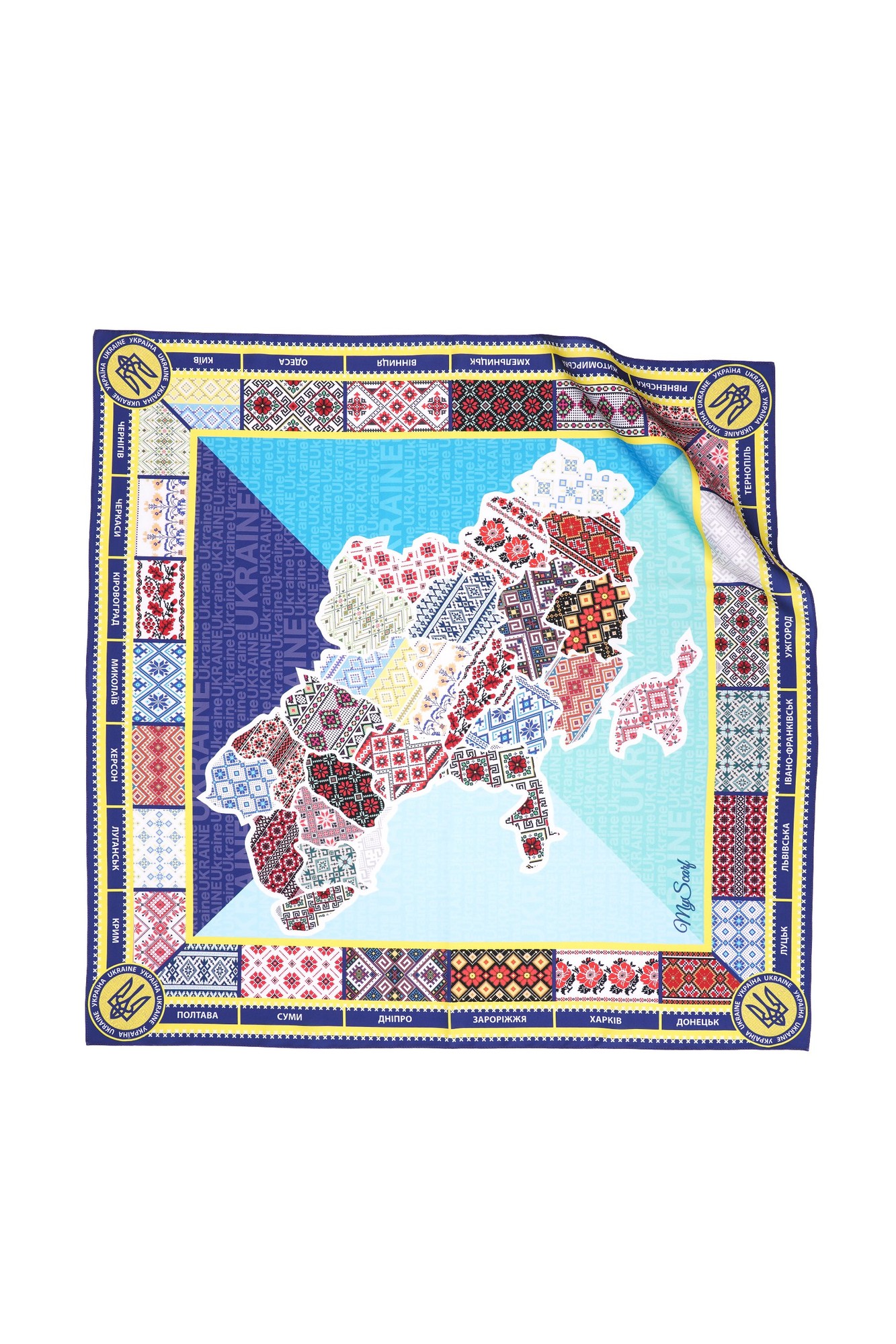 Designer  scarf "Ukrainian  map ,, ,  from the designer Art Sana