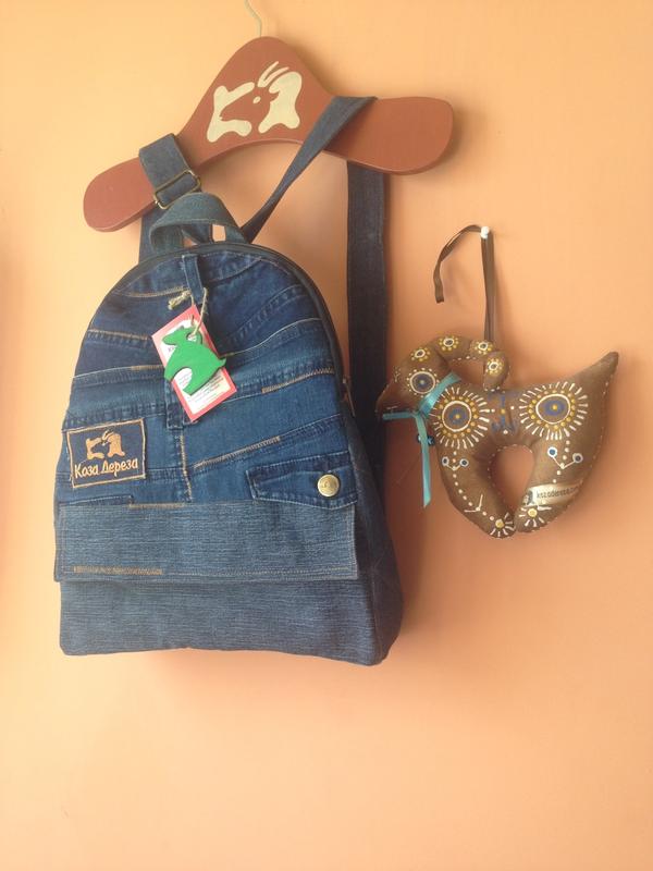 Small jeans backpack