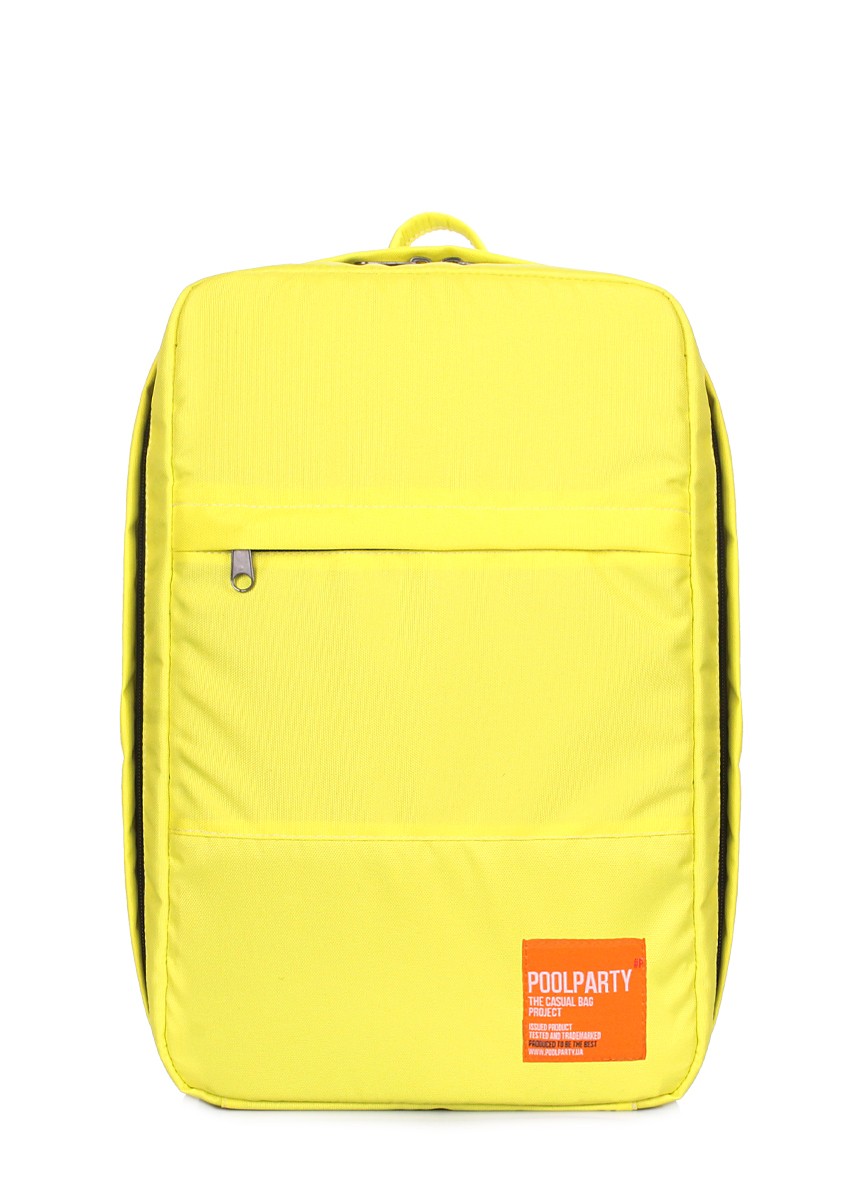 The backpack for carry-on luggage POOLPARTY Hub hub-yellow 40 x 25 x 20 cm Ryanair / Wizz Air yellow