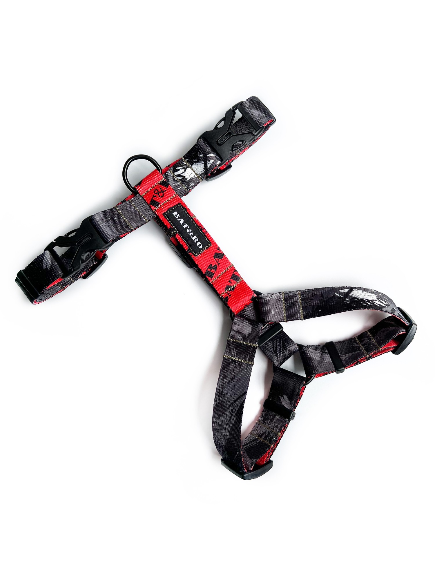 Nylon dog h-harness BAT&RO "Stone", size L