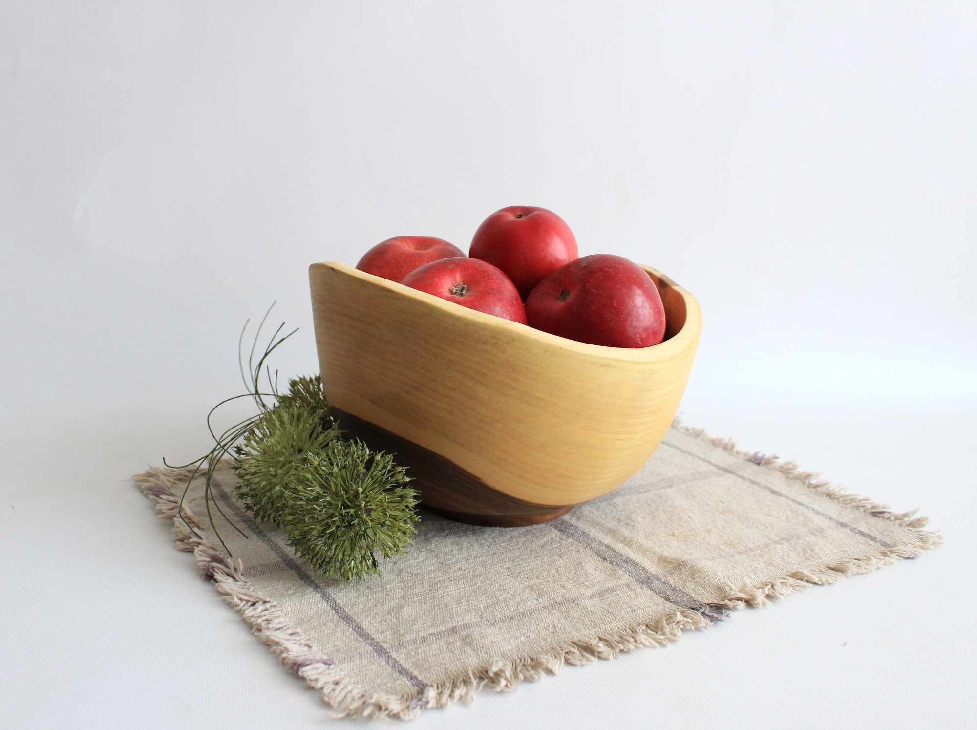 Wooden bowls set of 3 for fruits, salad handmade