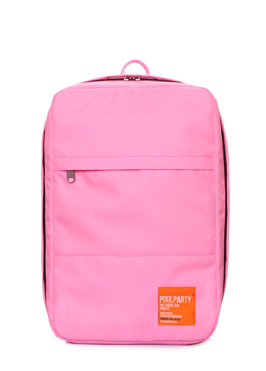 The backpack for carry-on luggage POOLPARTY Hub hub-rose 40 x 25 x 20 cm Ryanair / Wizz Air pink