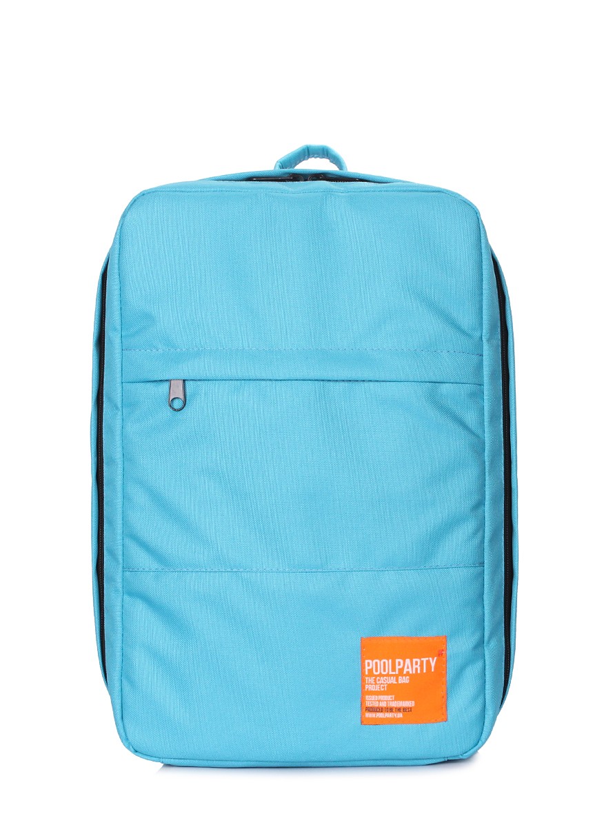 The backpack for carry-on luggage POOLPARTY Hub hub-sky 40 x 25 x 20 cm Ryanair / Wizz Air blue