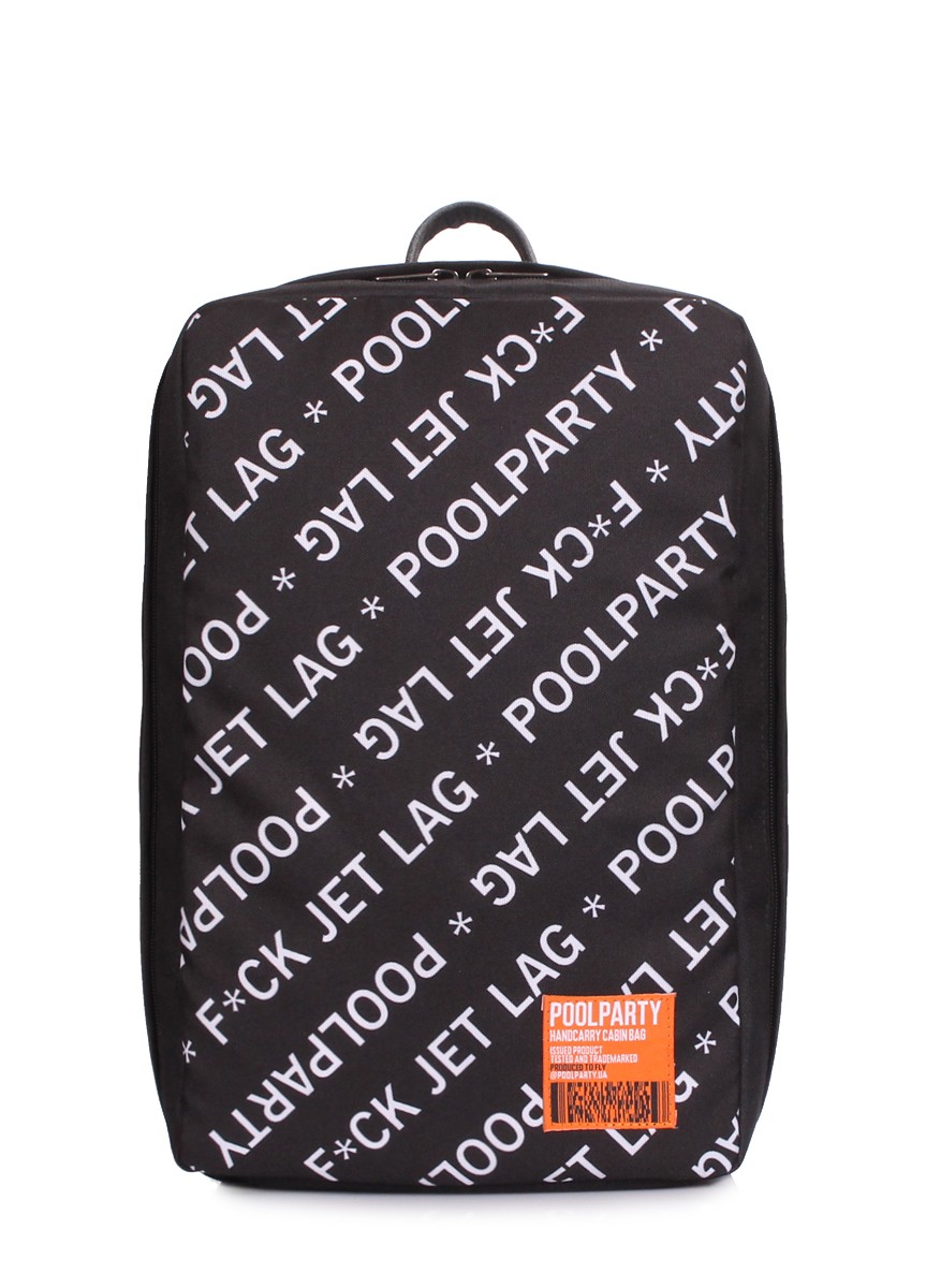 The backpack for carry-on luggage POOLPARTY Hub hub-jetlag 40 x 25 x 20 cm Ryanair / Wizz Air black and white