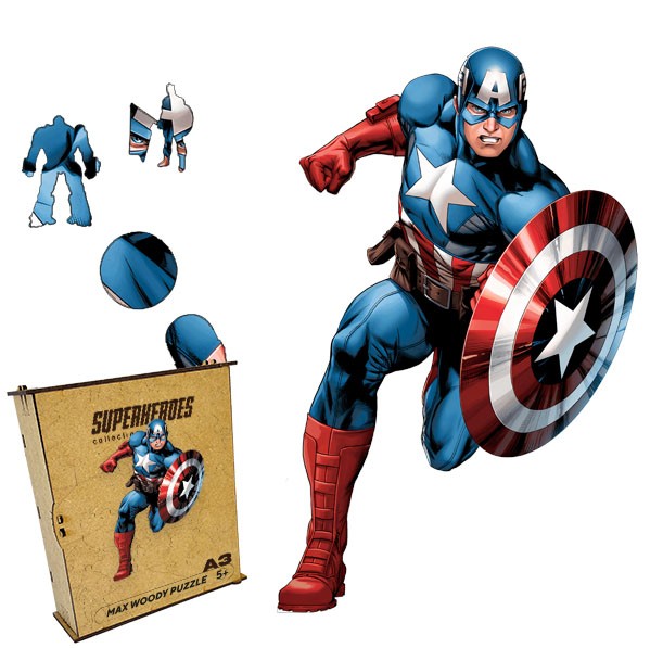 Wood jigsaw puzzle captain america l size - 37159 from Max Woody with ...