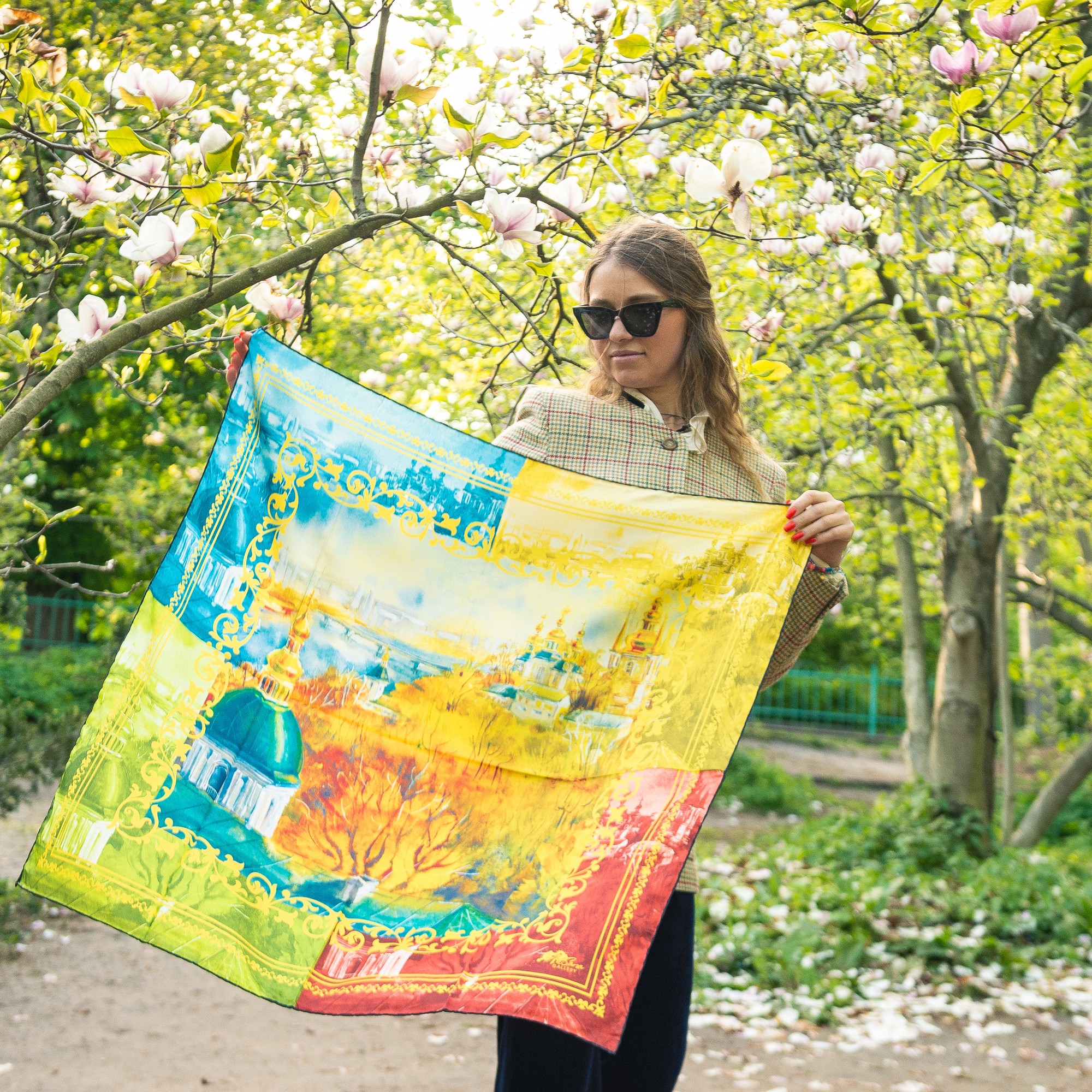 Designer big  scarf "kyiv. four seasons" from the designer art sana