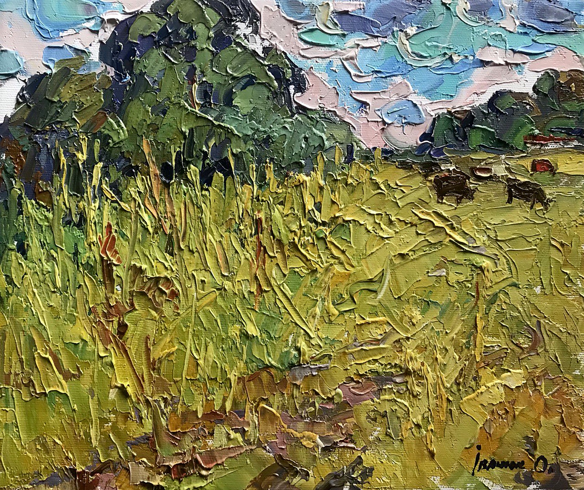 Oil painting Summer meadows Kalenyuk Alex nKalen1028