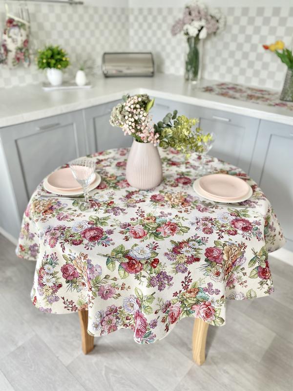 Tapestry tablecloth for round table limaso ø180 cm, round