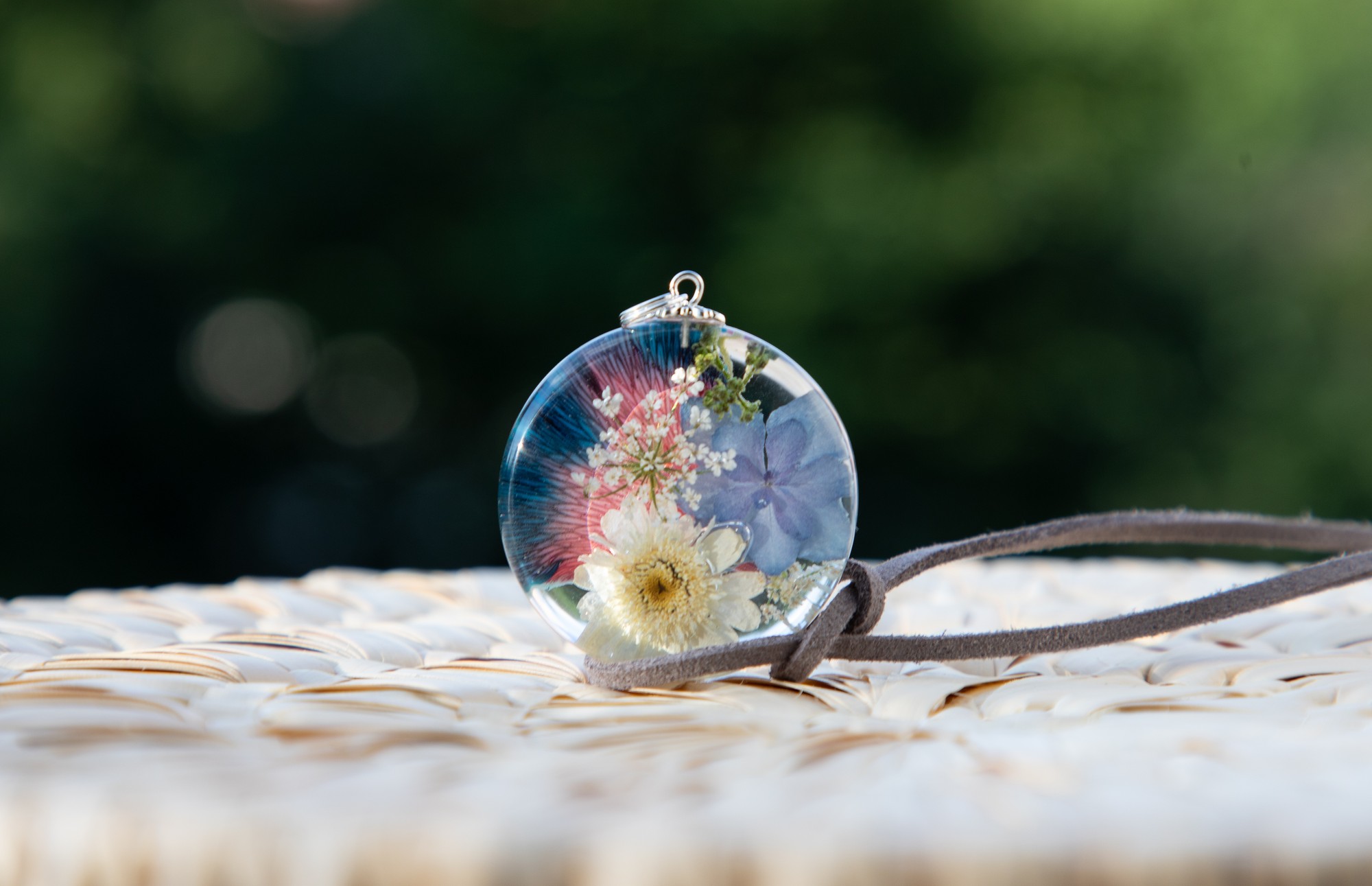 Blue flower Resin Bracelet, Real Flower Resin Bracelet