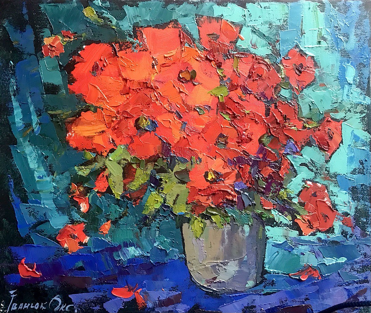 Oil painting red poppies kalenyuk oksana nkalen1041 - 39577 from ART  Ukrainian with donate to u24