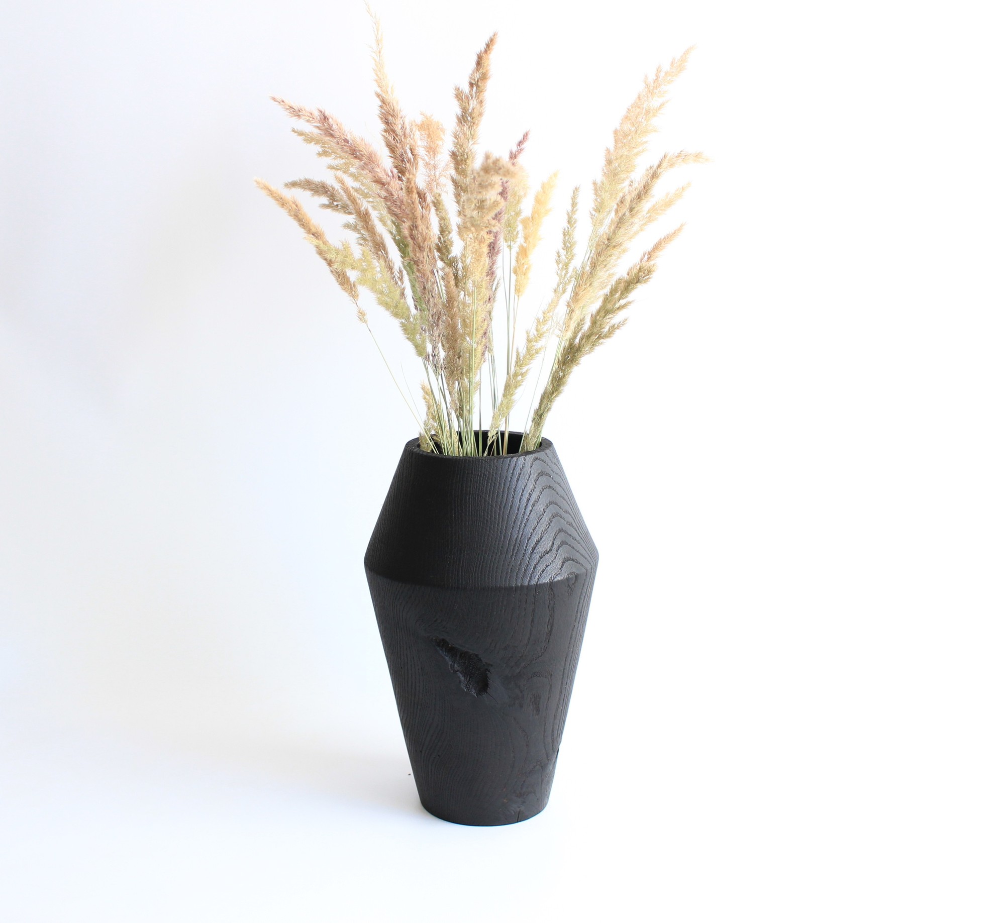 Black unique vase dried flower, living room décor handmade 40125 from WoodenDreams with donate