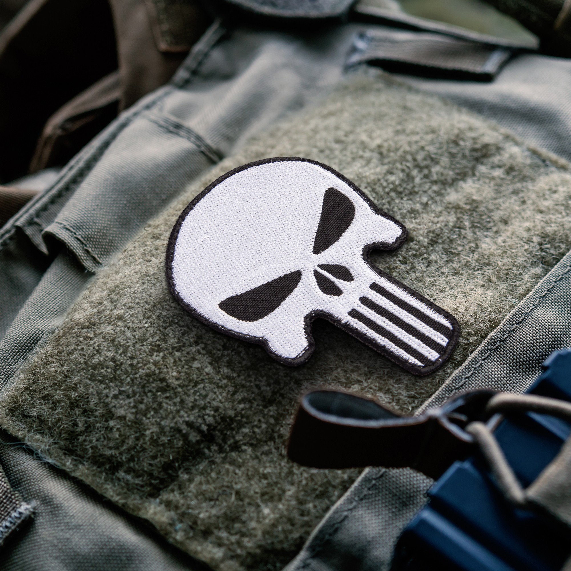 Skull Punisher Velcro Patch - Motivational Symbol for Your Attire 2 pcs
