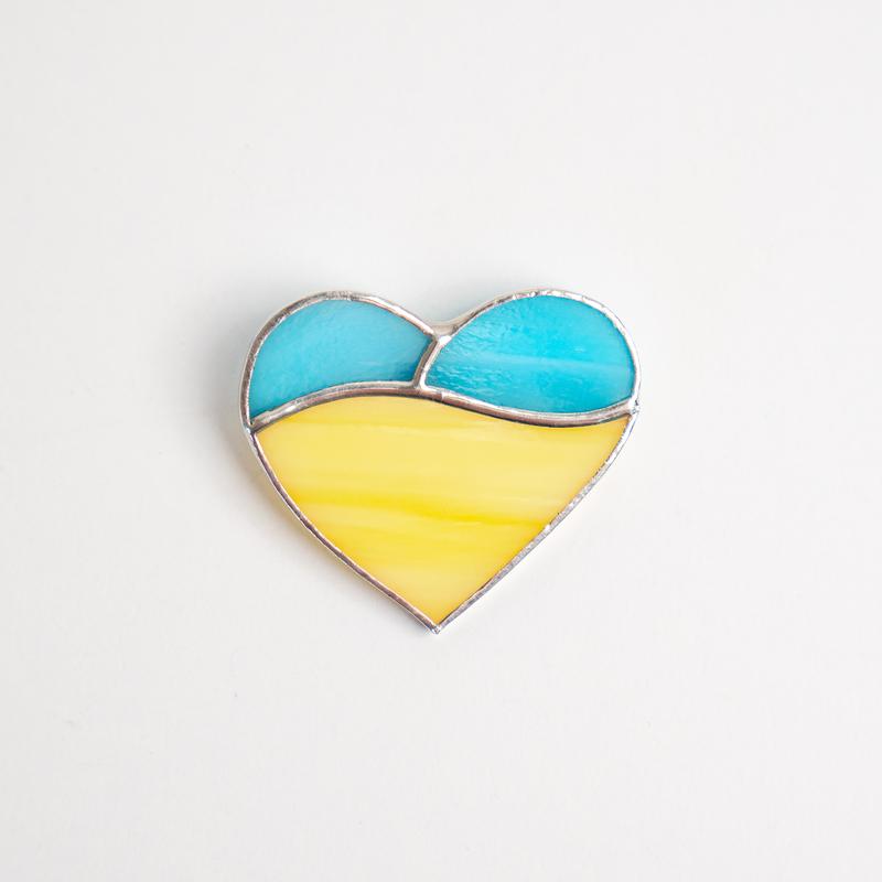Costume jewelry stained glass heart pin