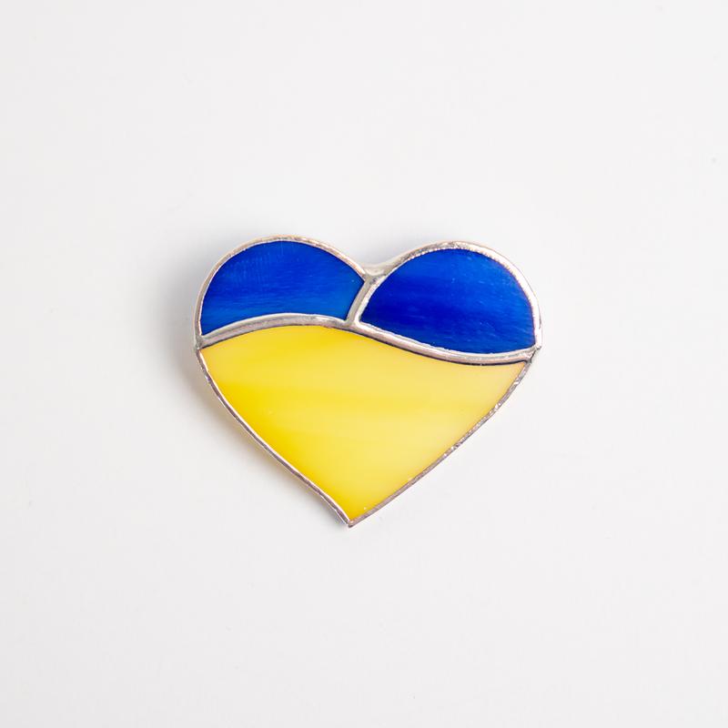 Ukrainian heart stained glass costume jewelry