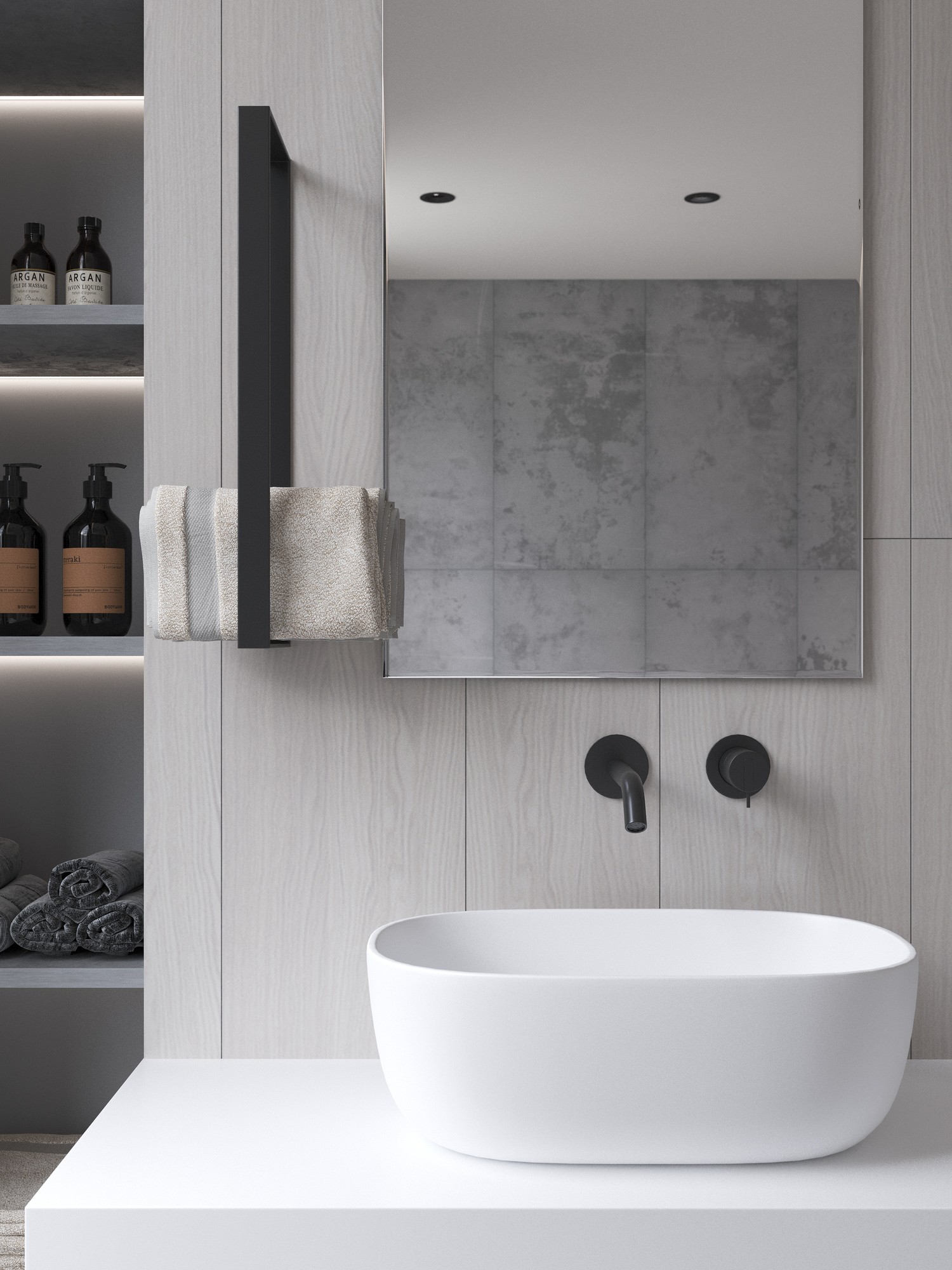 Minimalist wall towel holder for modern bathroom frame drying 41938