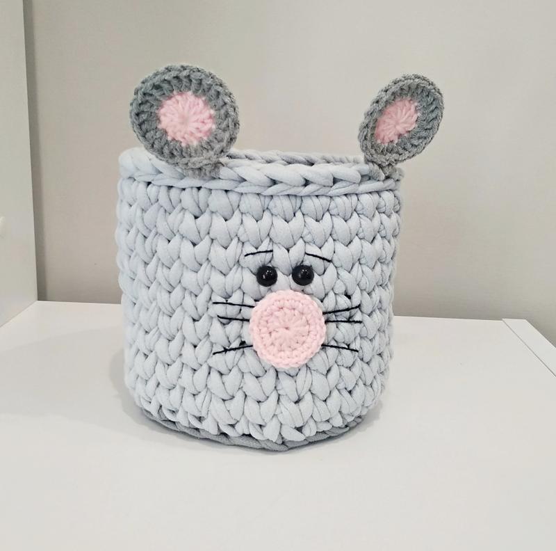 Knitted basket "mouse", 1 pc