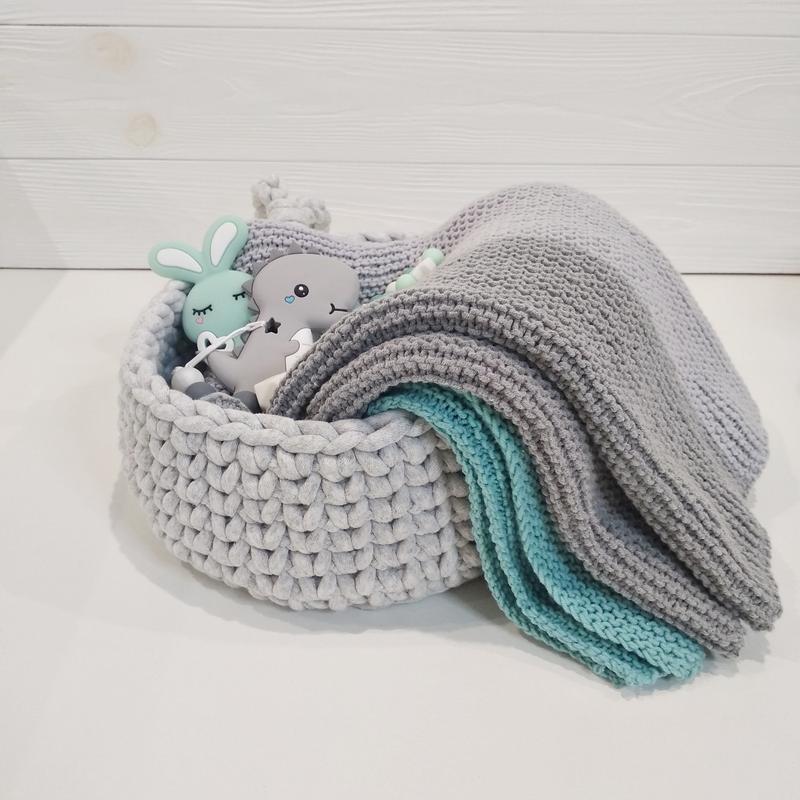 Large knitted basket, 1 piece 16179 from White owl with donate to u24