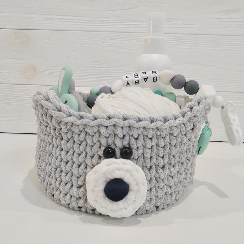 Knitted basket, 1 piece