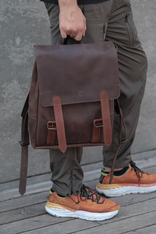 Boho city hipster backpack, leather back pack