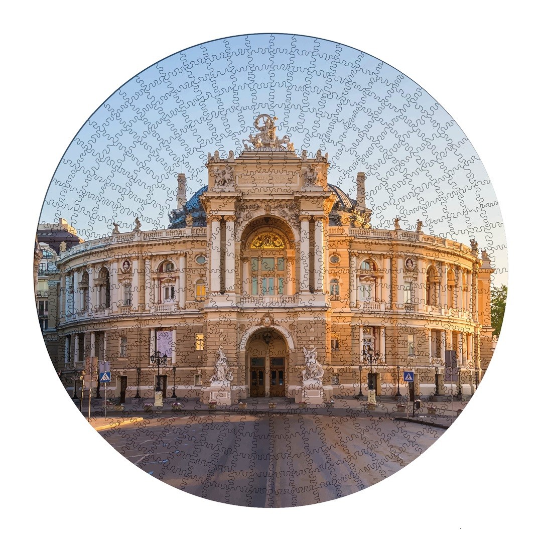 Wooden jigsaw puzzles for adults circular puzzle odesa opera ukraine 30x30 sm 43312 from
