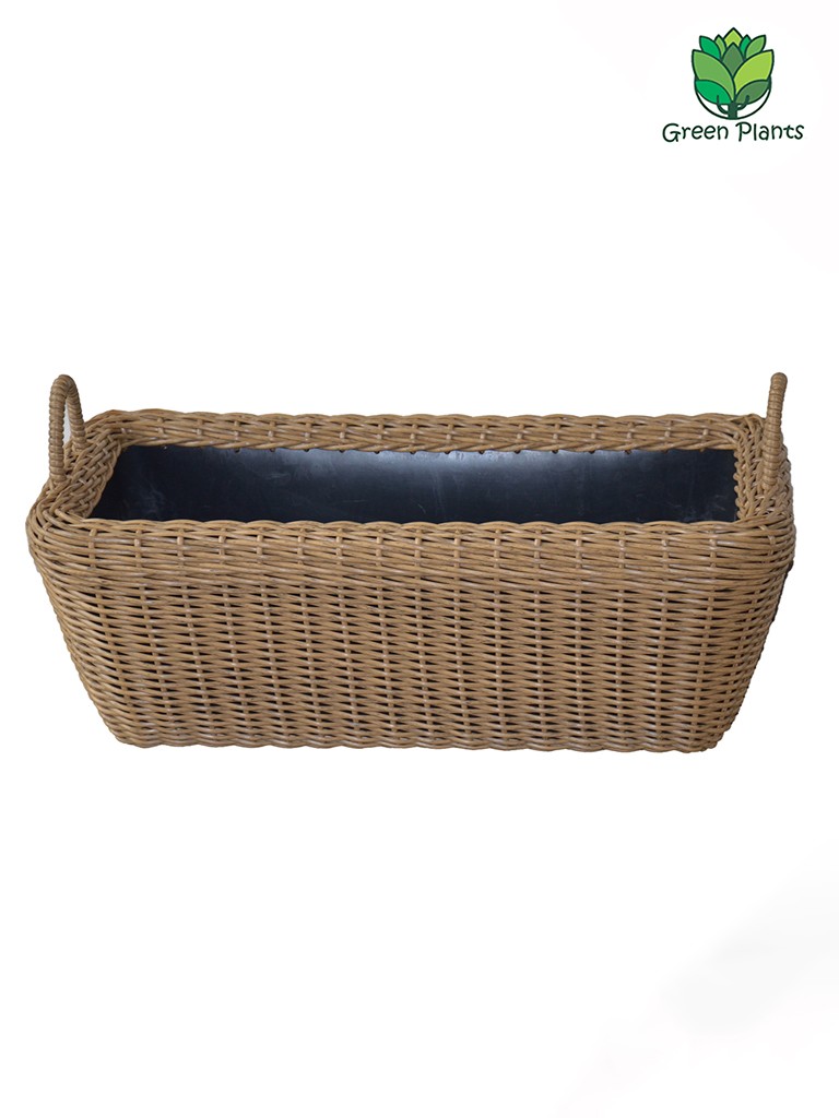 Wicker firewood basket (holder, stand for firewood) 60l. artificial