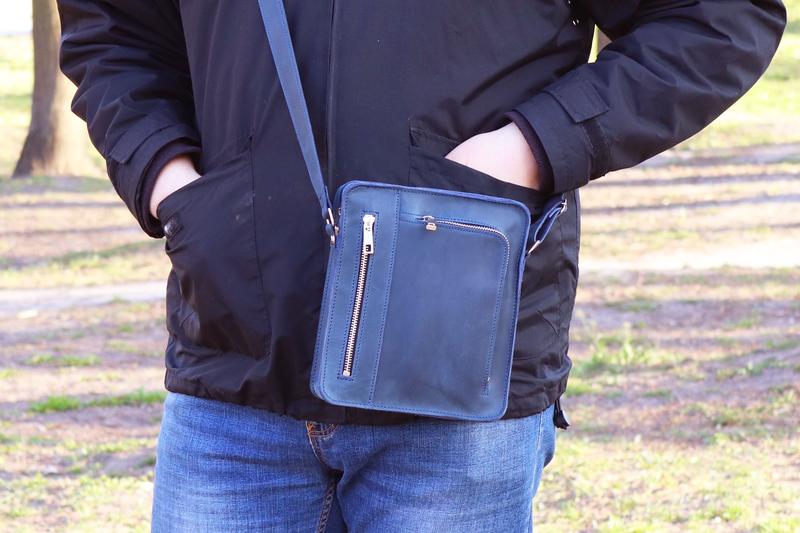 Personalized Leather Crossbody Bag for Men