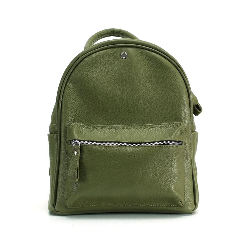 Leather backpack / khaki