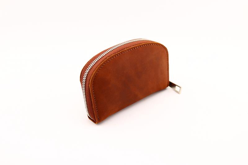 Handmade leather women slim purse pocket coins/ personalized mini classic wallet with card slot