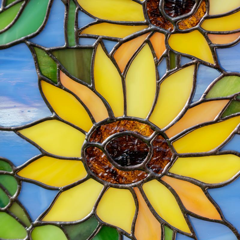 Ukrainian sunflower stained glass window decor - price 6860 UAH in the ...