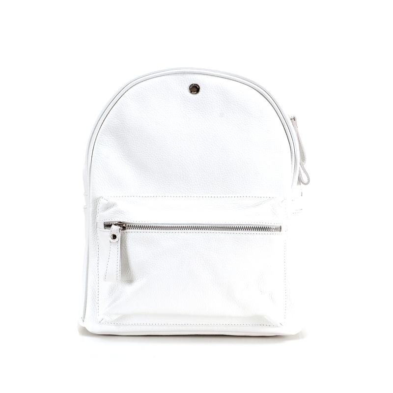 Leather backpack / white