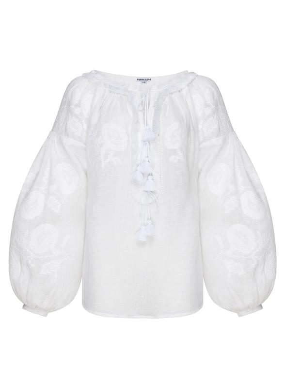 "white lily" white blouse