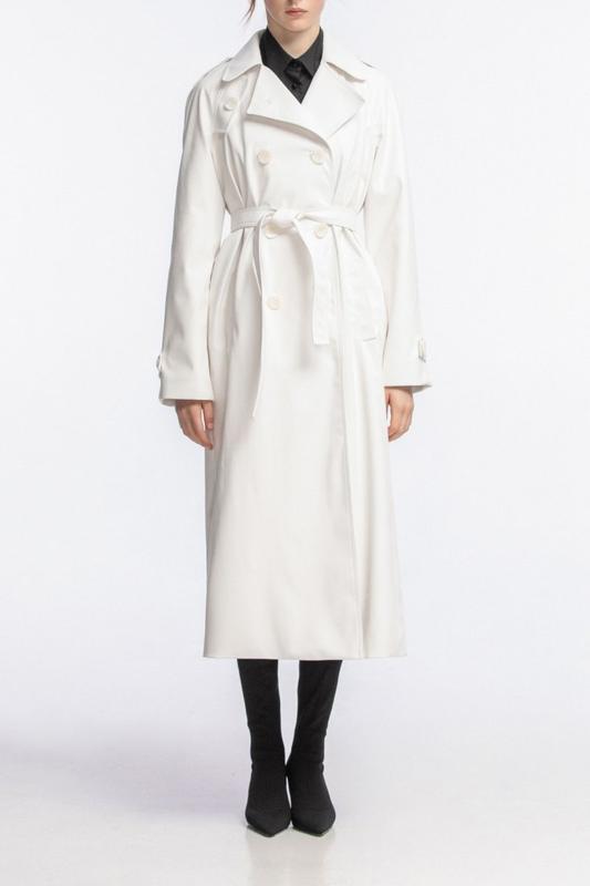 White eco-leather raincoat