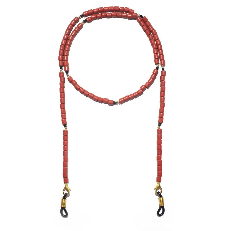 Red eyeglass chain "Corali"