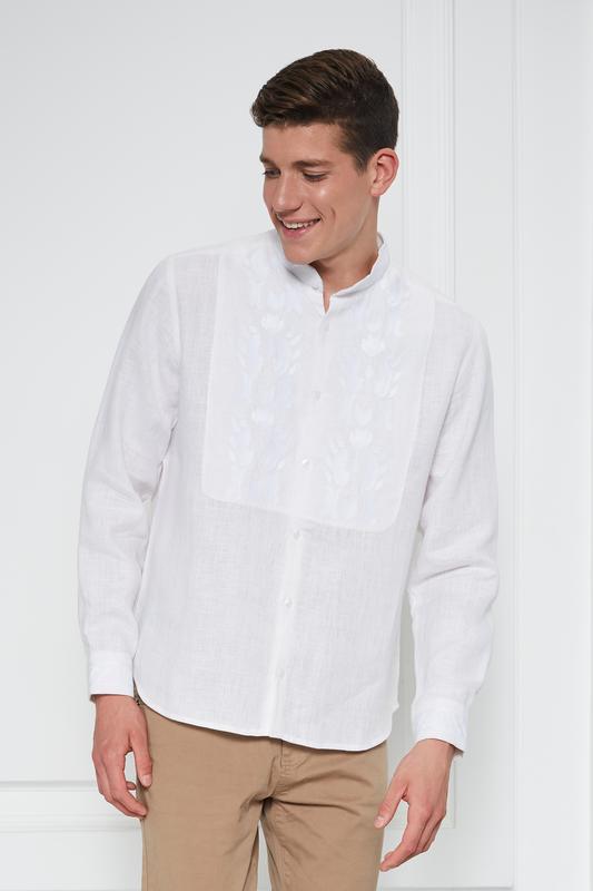 "sich" white shirt with white embroidery
