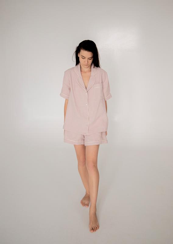 Linen classic women's summer pajama set