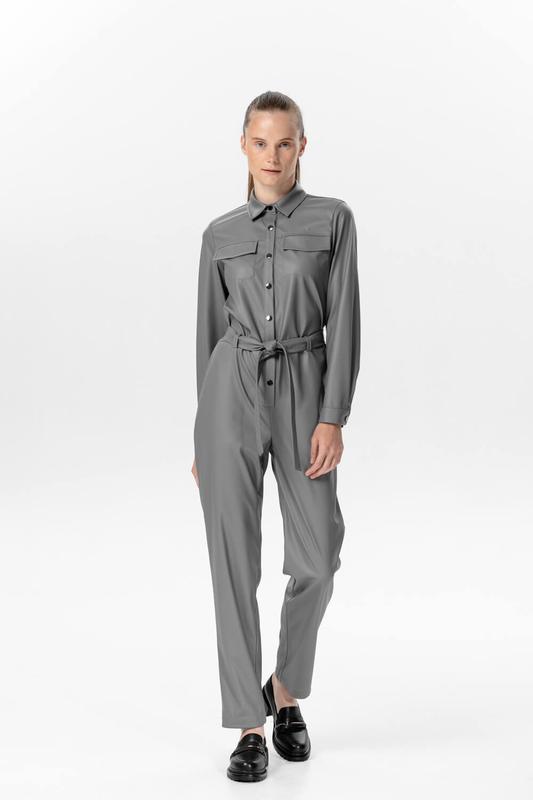 Gray eco-leather bodysuit 030186 aLOT