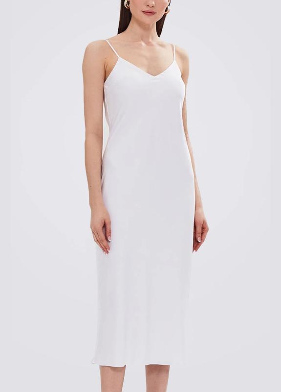 Midi Slip Dress, white
