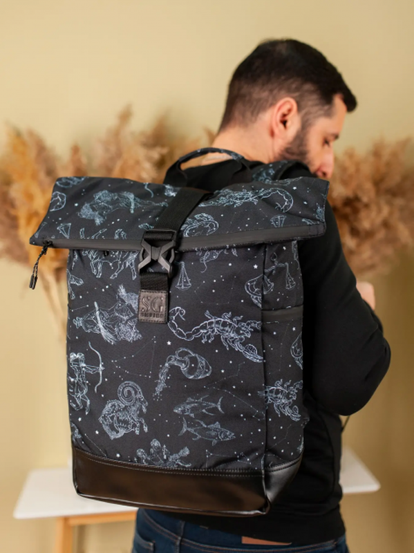 Backpack for men city large, rolltop with a compartment for a laptop up to 15.6", Bounce ar. B39-TW