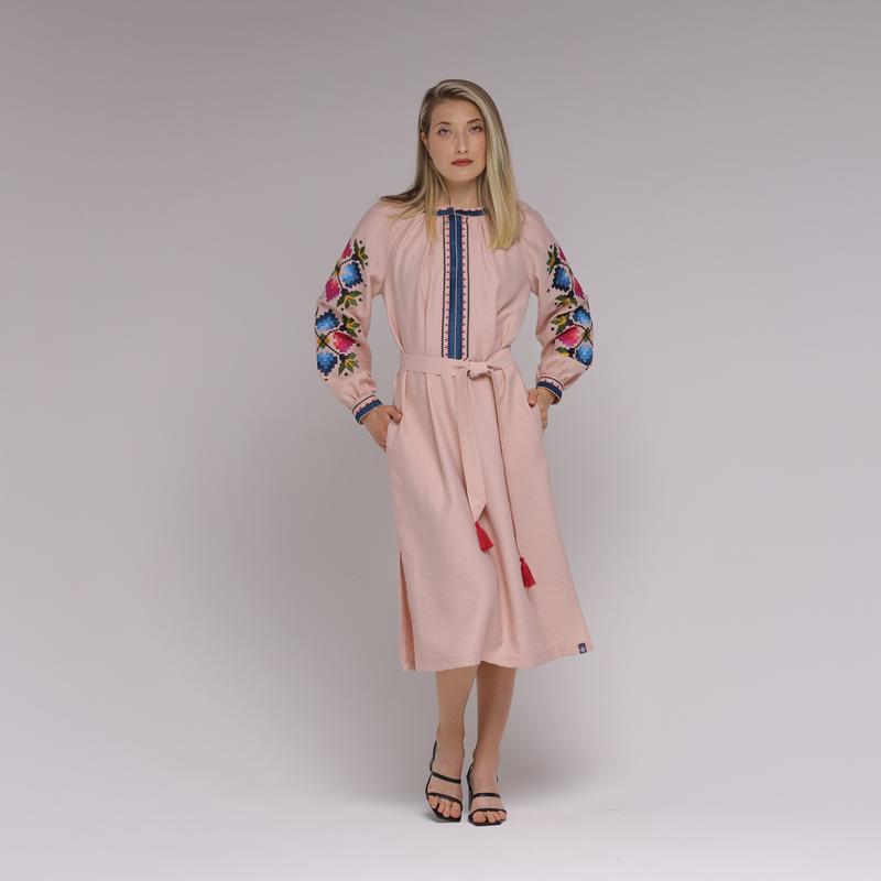Women's dress "Ksenia" pastel pink