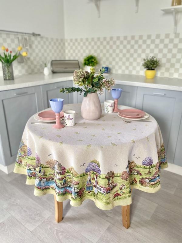Tapestry tablecloth for round table ø160 cm, round