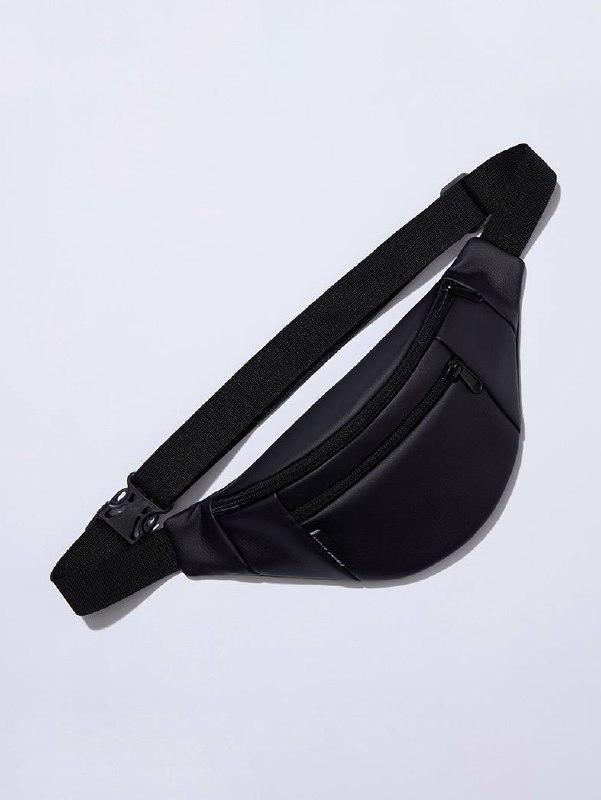 Black leather bum bag - 9871 from twinsstore with donate to u24