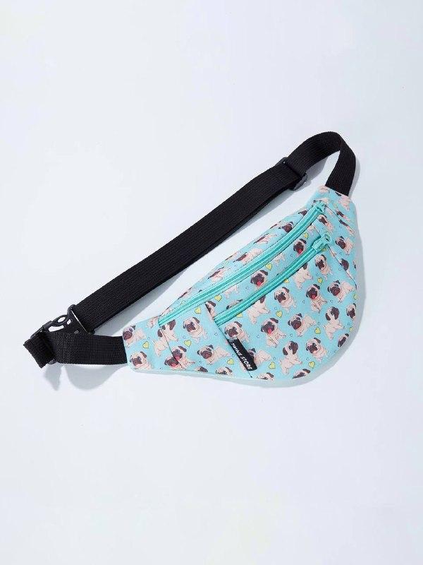 Blue bum bag with pugs - 10004 from twinsstore with donate to u24