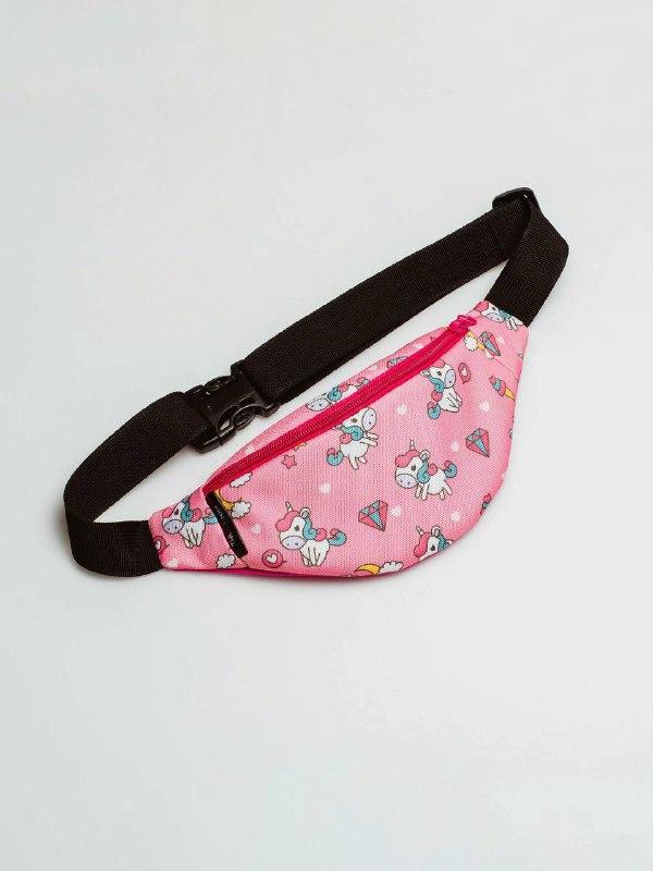 Pink Children's bum bag pink unicorn